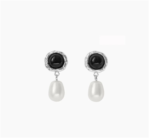 CORALI EMMA PEARL EARRINGS SILVER